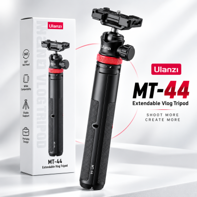 Ulanzi MT-44 Extendable Vlog Tripod & Selfie Stick – 2-in-1 Professional Monopod with 360° Ball Head, Cold Shoe Mount, 1/4" Screw & Phone Holder for Smartphones & Cameras